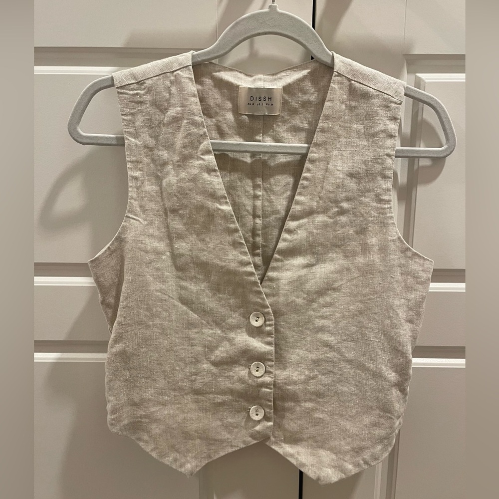 DISSH Beige Linen Tank Top